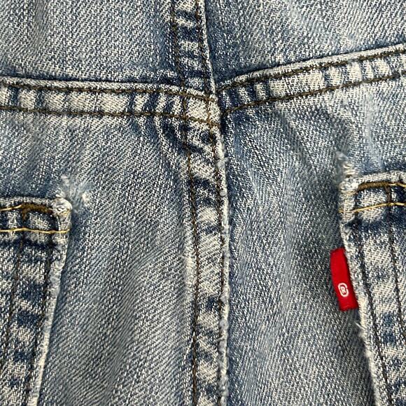 Levis 514 Straight Fit Jeans Distressed Levi Strauss Denim Blue Mens 32x32 - Picture 8 of 14